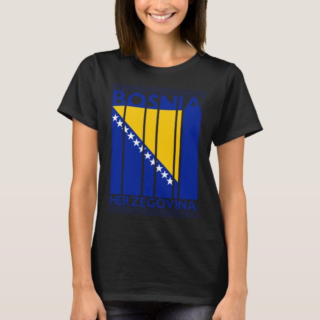 Camiseta Bosnia and Herzegovina  Vintage Bosnian Flag (Anverso)
