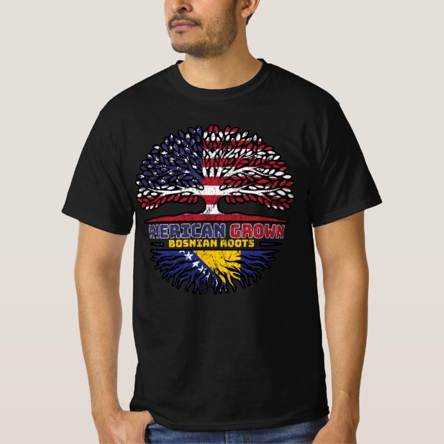 Camiseta Bosnia Bosnio EE.UU. EE.UU. Árbol de los Estados U (Anverso)