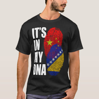 Camiseta Bosnian And Chinese Mix DNA Flag Heritage