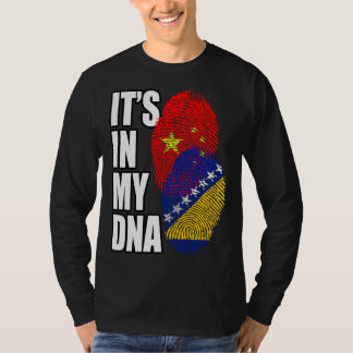 Camiseta Bosnian And Chinese Mix DNA Flag Heritage