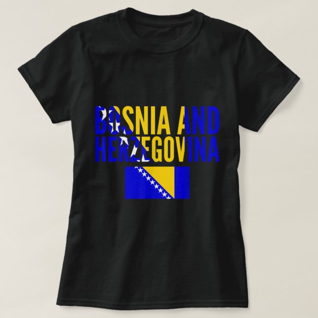 Camiseta Bosnian Gift - Bosnia and Herzegovina Country Flag (Diseño del anverso)