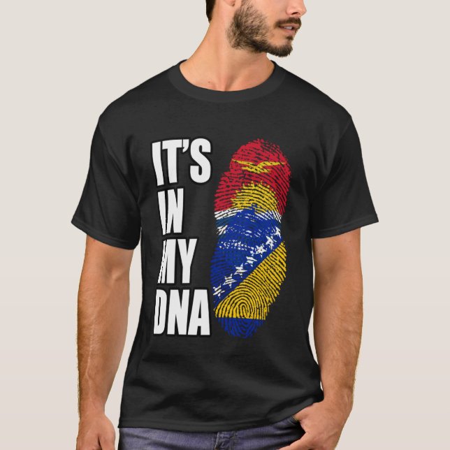 Camiseta Bosnio Y Kiribati Mezclan Bandera Del Patrimonio (Anverso)