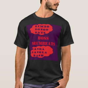 Camiseta Bosque batea el logo de la roca púrpura rojo