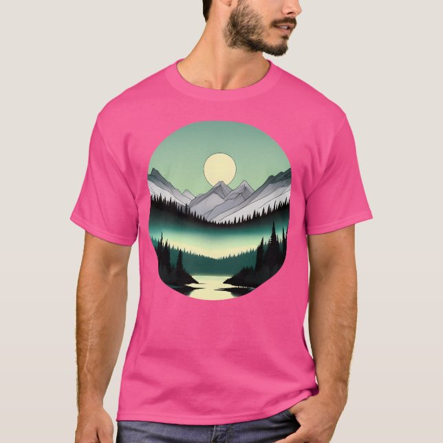 Camiseta Bosque Celestial De Sueño Una Noche Abstracta En L (Anverso)