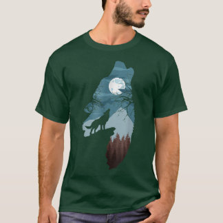 Camiseta Bosque con perro FullMoon y Howling Wolfwolf