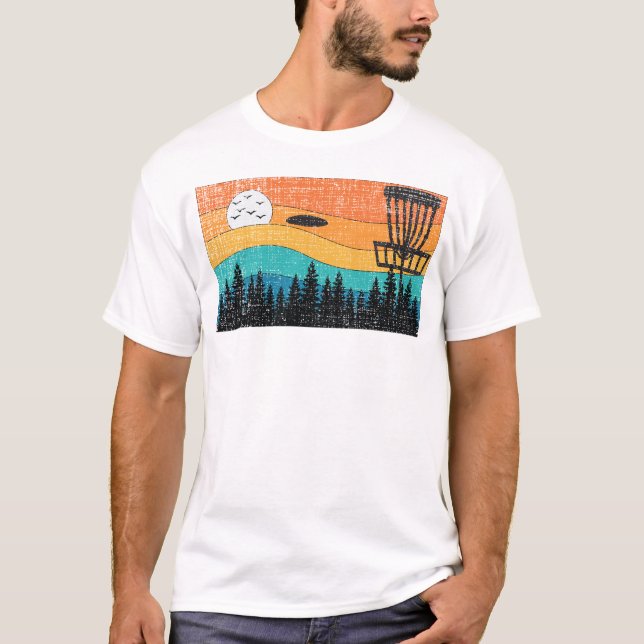 Camiseta Bosque de árbol de rana de rollo de disco retro vi (Anverso)