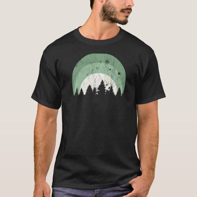 Camiseta Bosque De Árbol Evergreen Silhouette Pestosa (Anverso)