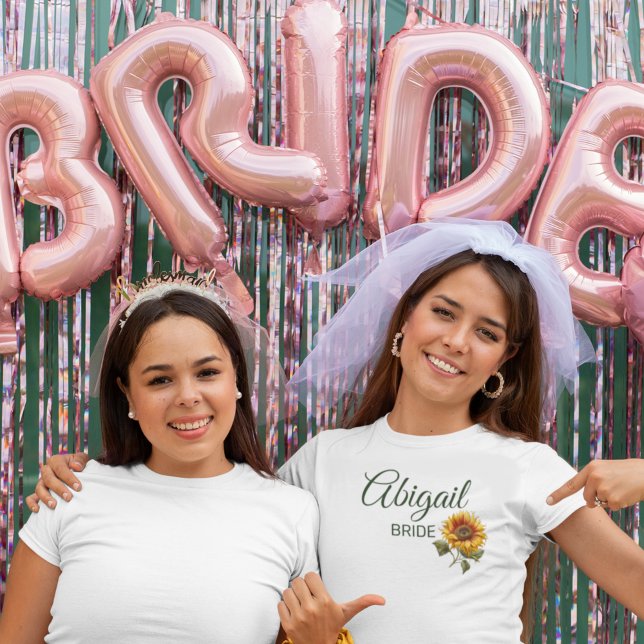 Camiseta Bosque de Bodas de Girasoles Verde Esposa (Subido por el creador)