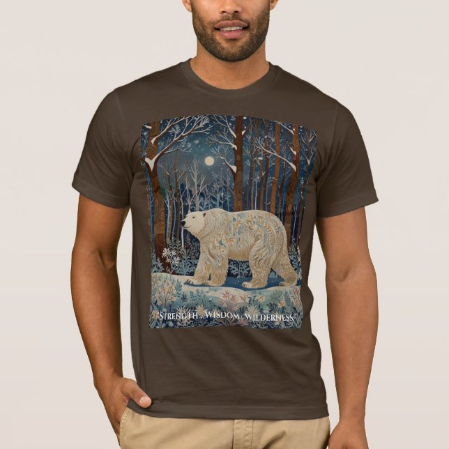 Camiseta Bosque de bosques de invierno de oso blanco retro (Anverso)
