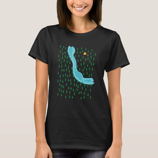 Camiseta Bosque de camping con río (Anverso)