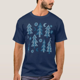 Camiseta Bosque de Estrellas de Luna de Árboles de Invierno