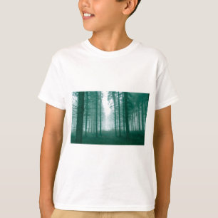 Camiseta Bosque de fantasía con niebla en verde