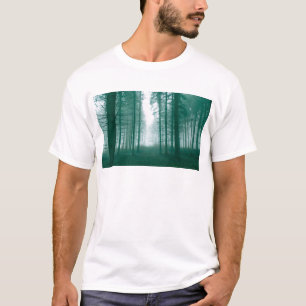 Camiseta Bosque de fantasía con niebla en verde