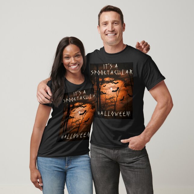 Camiseta Bosque de Halloween-Haunted, murciélagos (Unisexo)