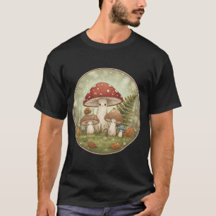 Camiseta Bosque de Hongos Mágicos y Lindo Cottagecore Kawai