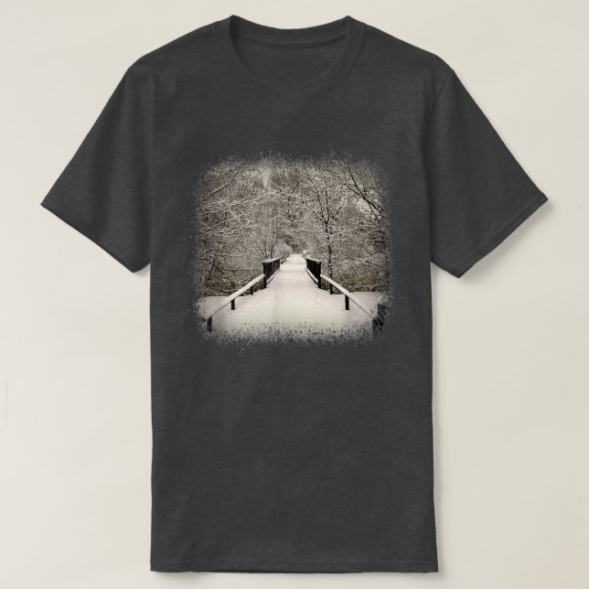 Camiseta Bosque de invierno con nieve (Diseño del anverso)