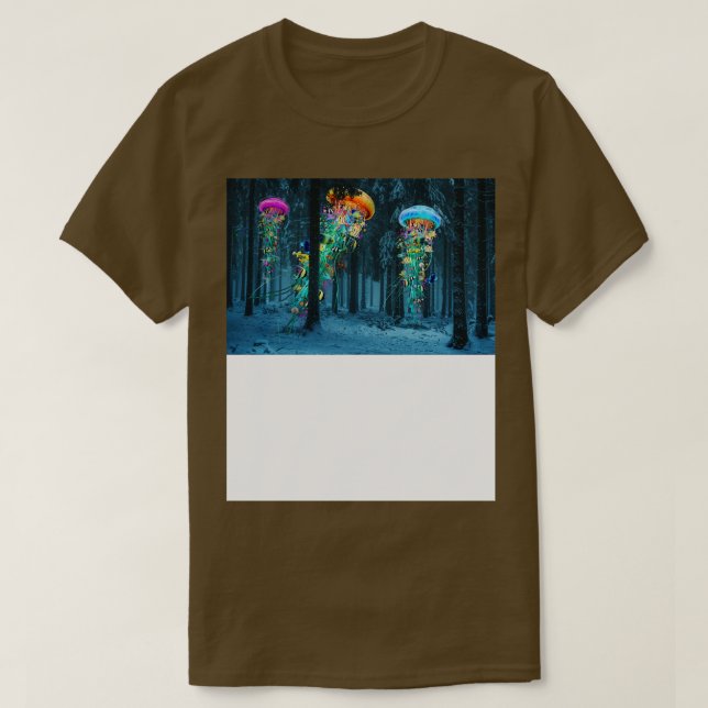 Camiseta Bosque de invierno de medusas eléctricas (Diseño del anverso)