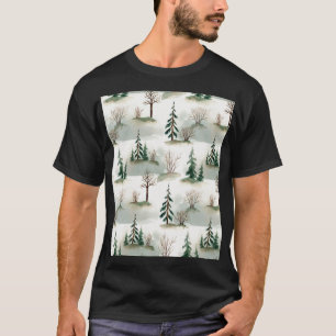 Camiseta Bosque de Invierno: desenfoque verde de mano