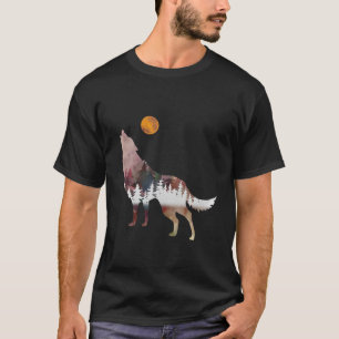Camiseta Bosque de la Naturaleza del Lobo Caza de Camping a