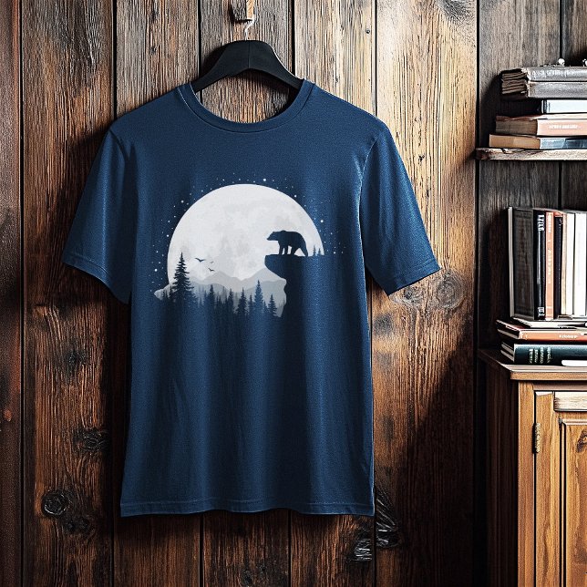 Camiseta Bosque de oso Luna llena (Bear Forest Full Moon T-Shirt)