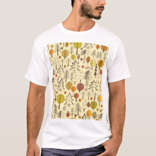 Camiseta Bosque de Otoño: Patrón Gráfico Sin Marea.