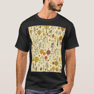 Camiseta Bosque de Otoño: Patrón Gráfico Sin Marea.