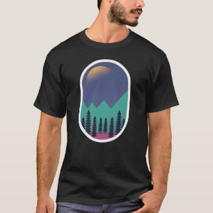 Camiseta Bosque de pinos iluminado por la luna Paisaje mini