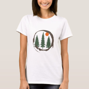 Camiseta Bosque de pinos paisajísticos mínimo