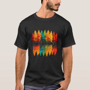 Camiseta Bosque de Reflexión de la Naturaleza Abstracto de 