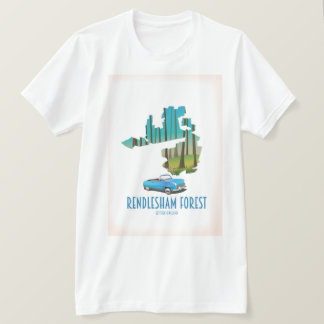 Camiseta Bosque de Rendlesham Suffolk Mapa antiguo