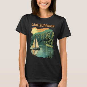 Camiseta Bosque de veleros del lago Superior Retro Viajes