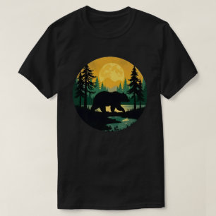 Camiseta Bosque de vida silvestre retro oso al aire libre n
