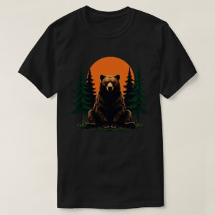 Camiseta Bosque de vida silvestre retro oso naturaleza al a