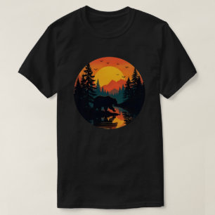 Camiseta Bosque de vida silvestre retro oso naturaleza al a