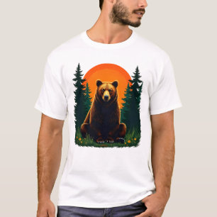 Camiseta Bosque de vida silvestre retro oso naturaleza al a