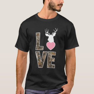 Camiseta Bosque deja a camuflaje amor cazando ciervos