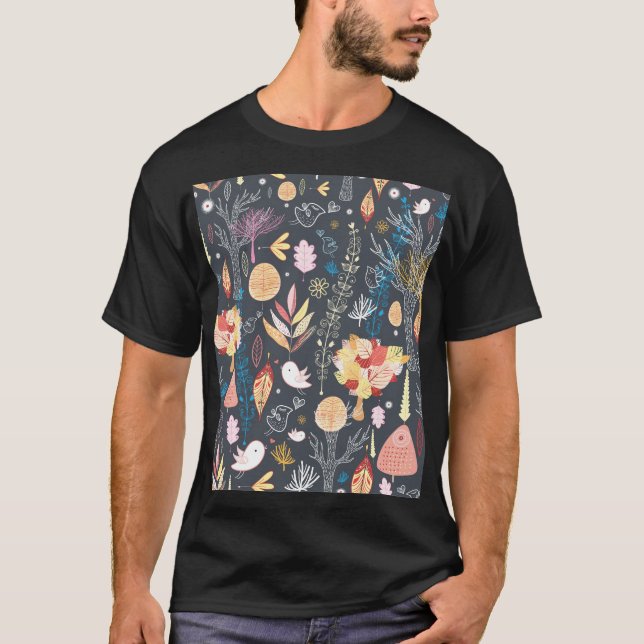 Camiseta Bosque del Otoño: Belleza Estacional Texturada. (Anverso)