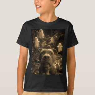 Camiseta Bosque Embrujado de Fantasmas Selfie de Pit Bull V