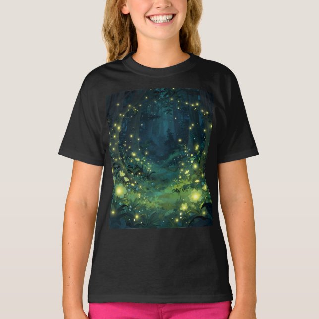 Camiseta Bosque Encantado Brillo Noche Mágica (Anverso)