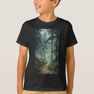 Camiseta Bosque escénico de niebla Bosque Árboles brumosos