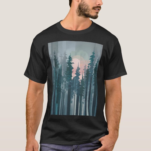 Camiseta Bosque geométrico (Anverso)
