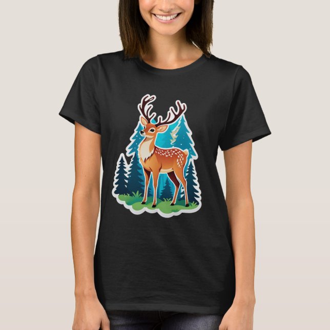Camiseta Bosque Mágico de Ciervos (Anverso)