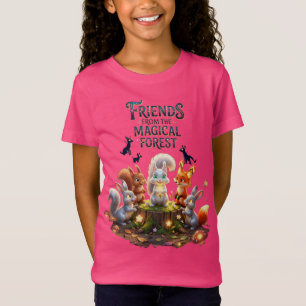 Camiseta Bosque Mágico de Niños Animales Lindos