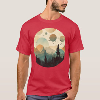 Camiseta Bosque Misterioso Caprichoso Camping Niebla en Cap