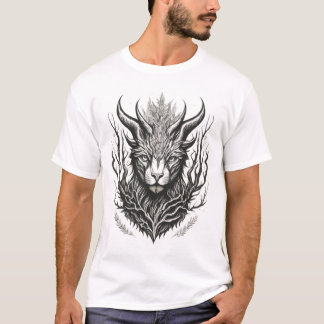 Camiseta Bosque místico: Ar. de contorno de fantasía en bla