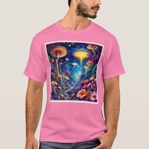 Camiseta Bosque místico en flor bajo las estrellas