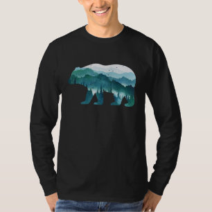 Camiseta Bosque Montaña Surreal Oso Vida salvaje Animal