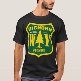 Camiseta Bosque Nacional Bighorn Wyoming Escudo Retro