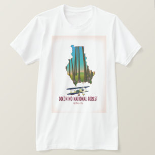 Camiseta Bosque Nacional Coconino Arizona EE. UU. mapa
