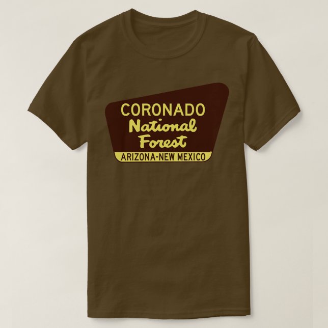 Camiseta Bosque Nacional Coronado Arizona Rótulo Nuevo Méxi (Diseño del anverso)